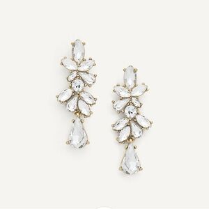 Olive & Piper Gold Crystal Floral Drop Earrings